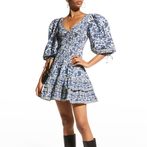 Love The Label Dresses & Skirts - LOVE THE LABEL Blue Floral Puff Sleeve Mini Dress
